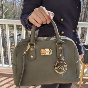 Michael Kors Black Saffiano Leather Small Satchel